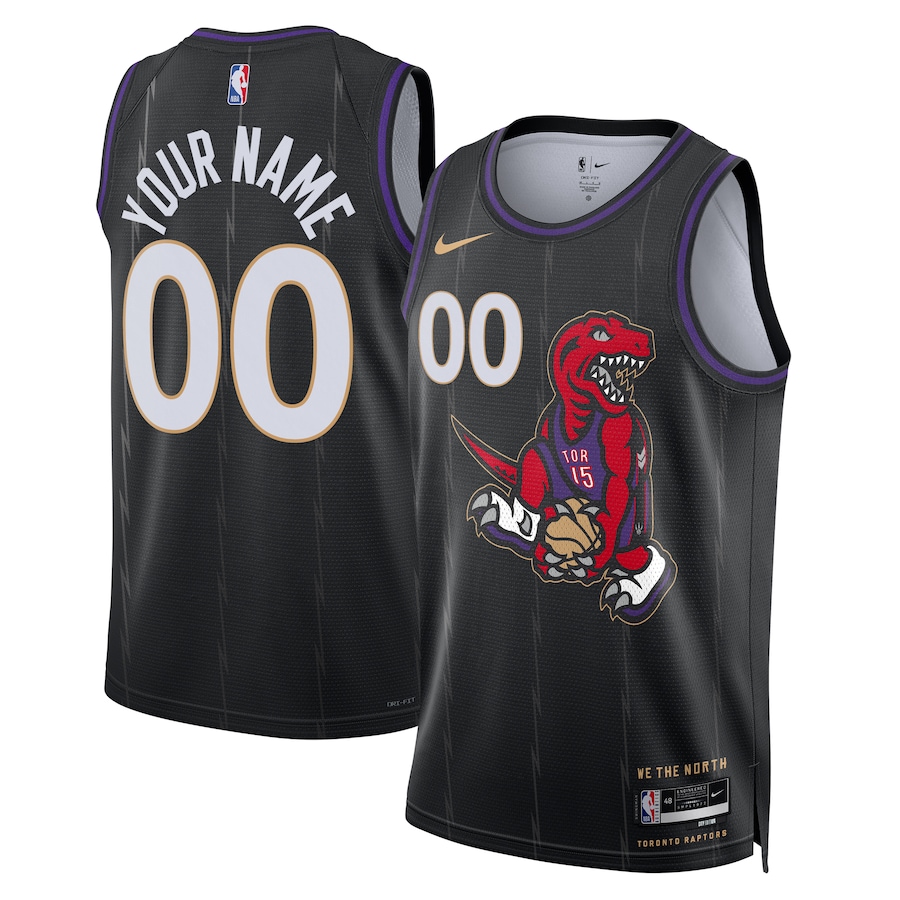 Men Toronto Raptors Nike Black City Edition 2024-25 Custom Swingman NBA Jersey->customized nba jersey->Custom Jersey